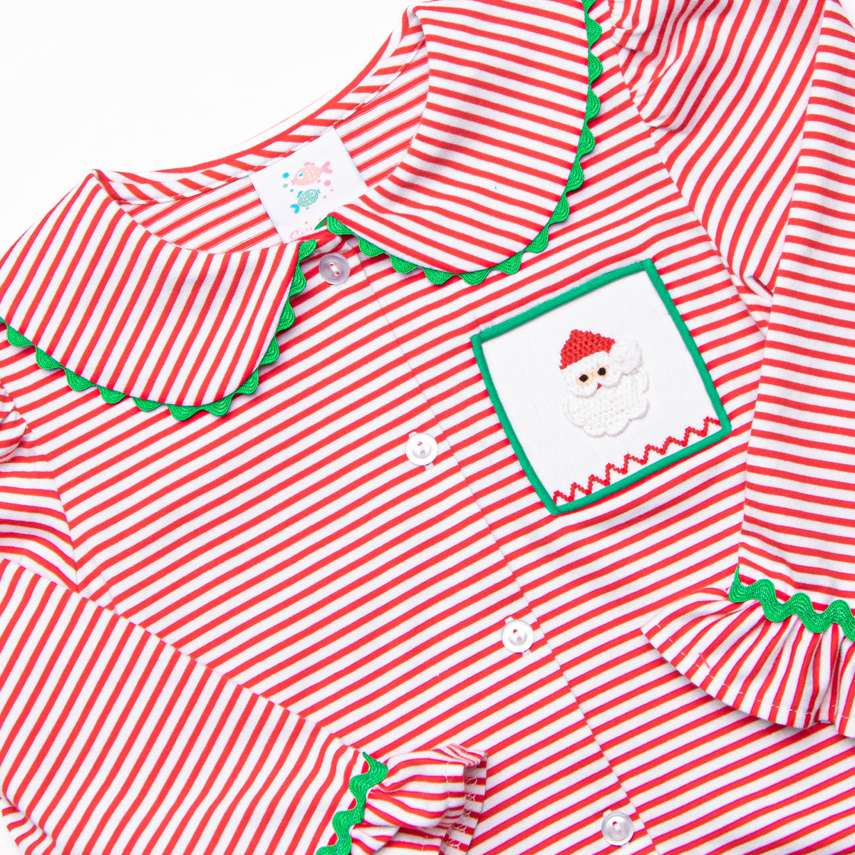 christmas dress pajamas Smocked Santa Ruffle Lounge Set, Red Stripe – Stitchy Fish autotag_not_essential Color:Custom Color( Special instructions For Seller) ASOS DESIGN a-line one Transform Christmas morning in