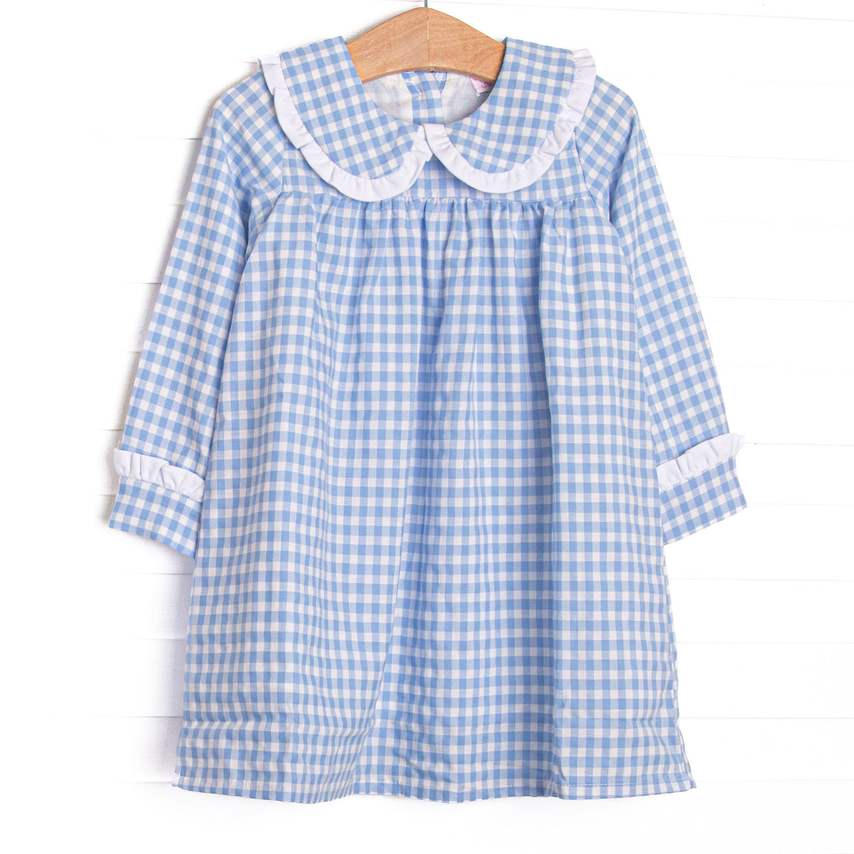 blue gingham peter pan collar dress Reed Dress, – Stitchy Fish This dress features a