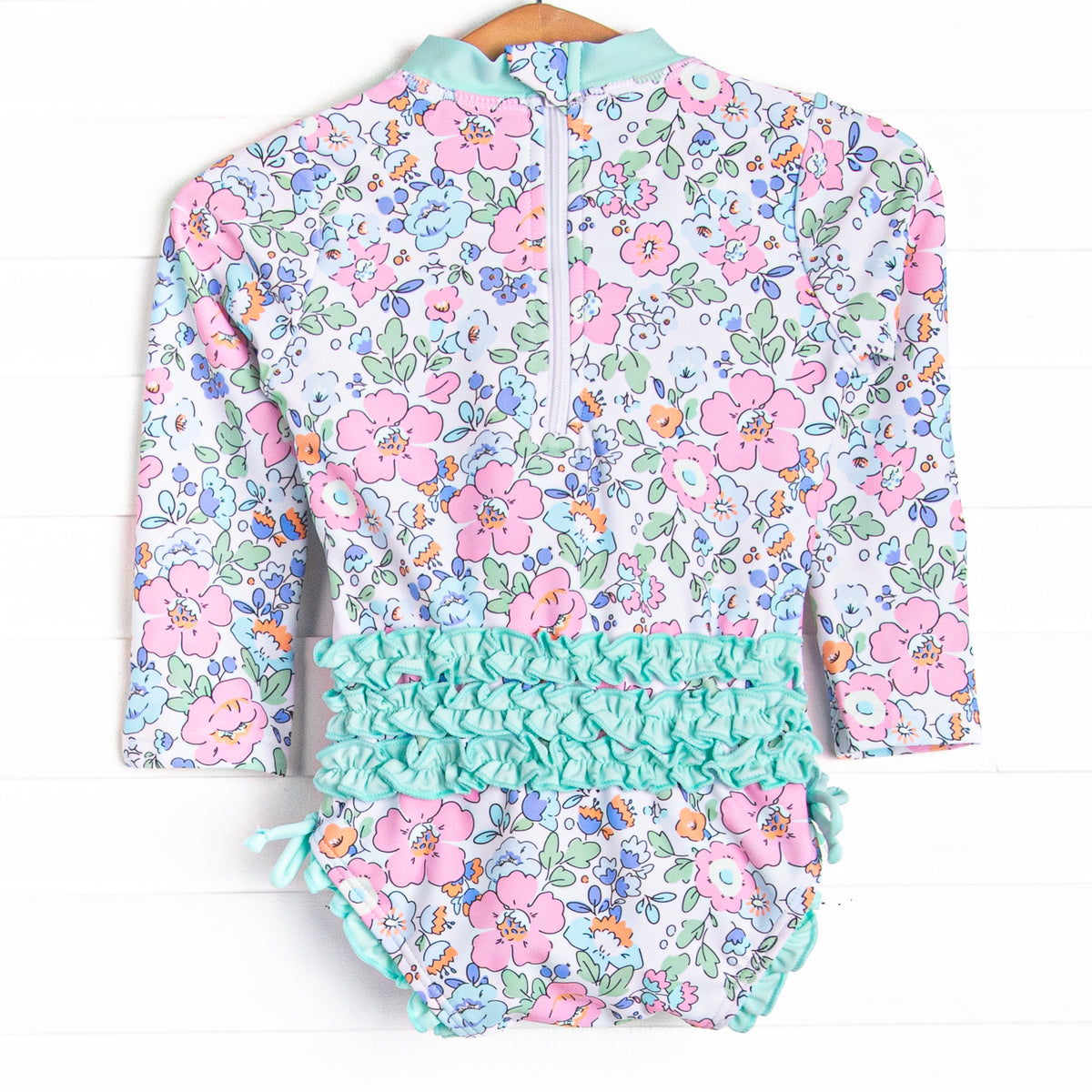 Slate Floral One Piece Rash Guard main image 0