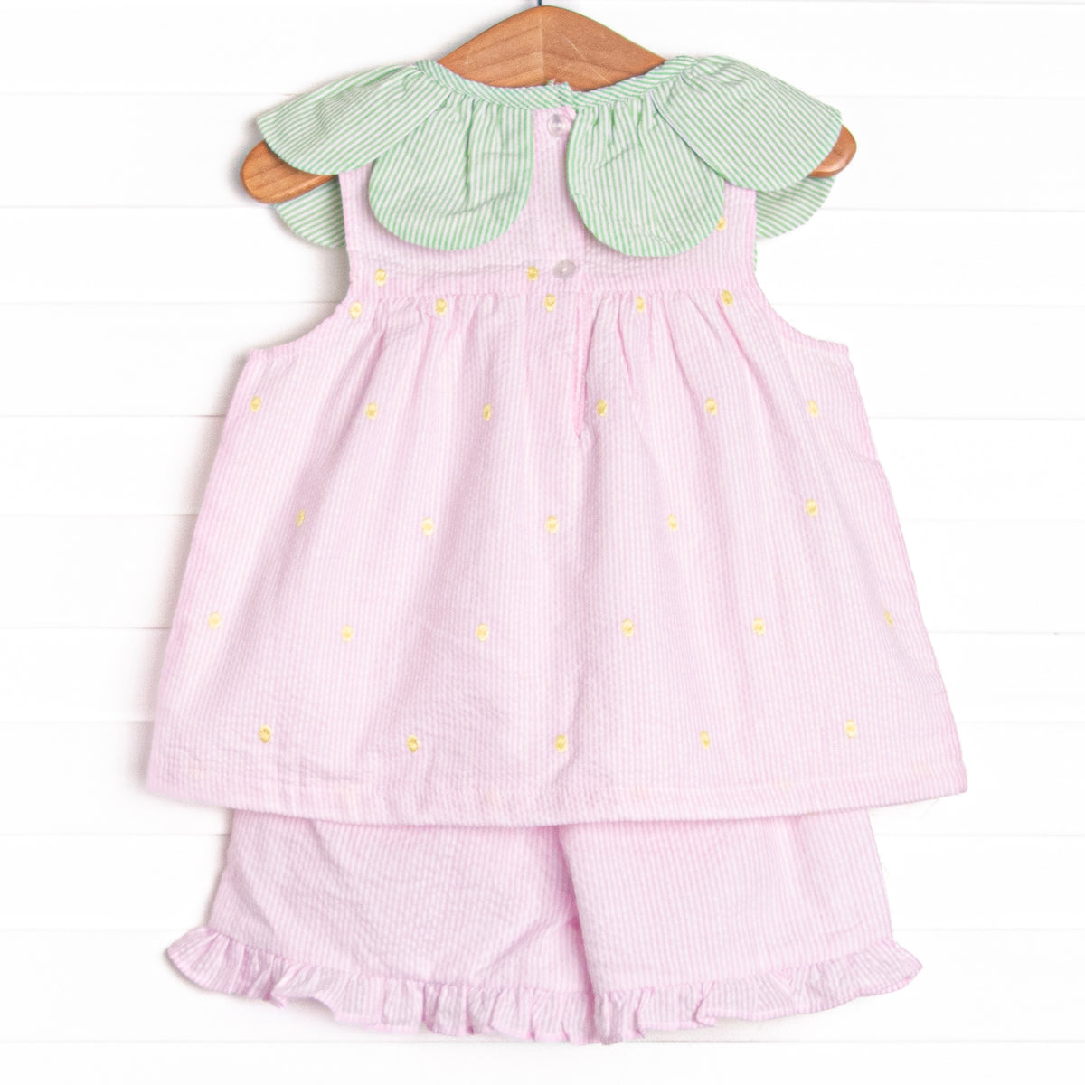 Petit Bebe Knits Girls Pink Stripe Knit Fish Bubble with Straps main image 0