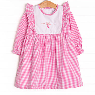 Ballet Beauty Embroidered Dress, Pink Gingham