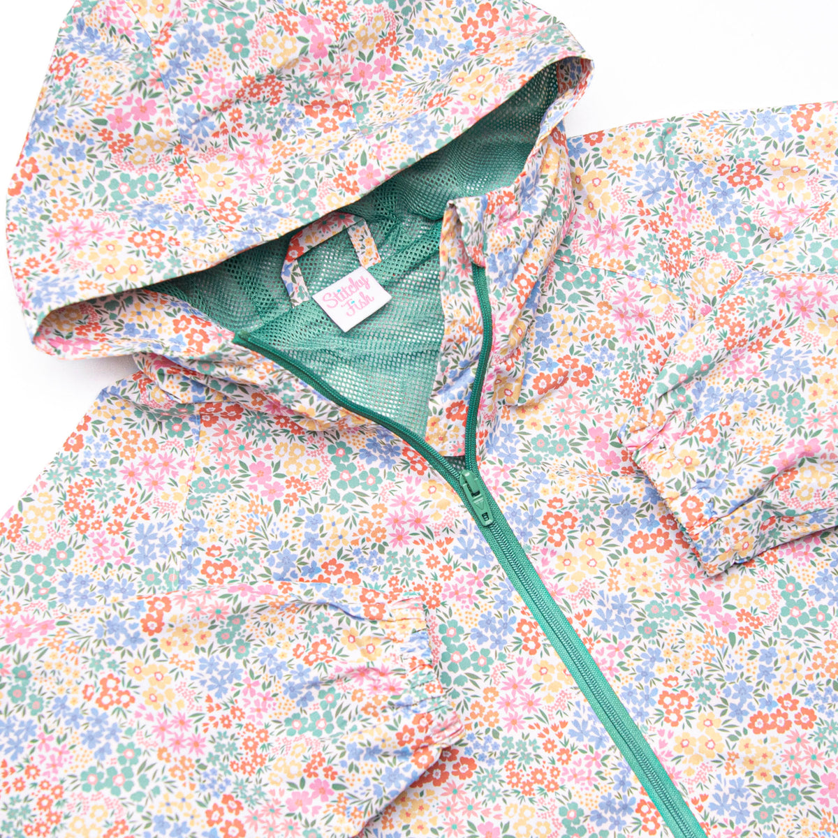 【新品】FISH & KIDS 花柄ジャケット 8-9y Island Blooms Raincoat, Green – Stitchy Fish