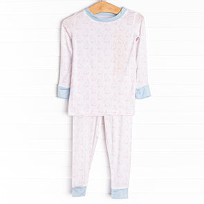 Bunny Blessings Bamboo Pajama Set, Pink