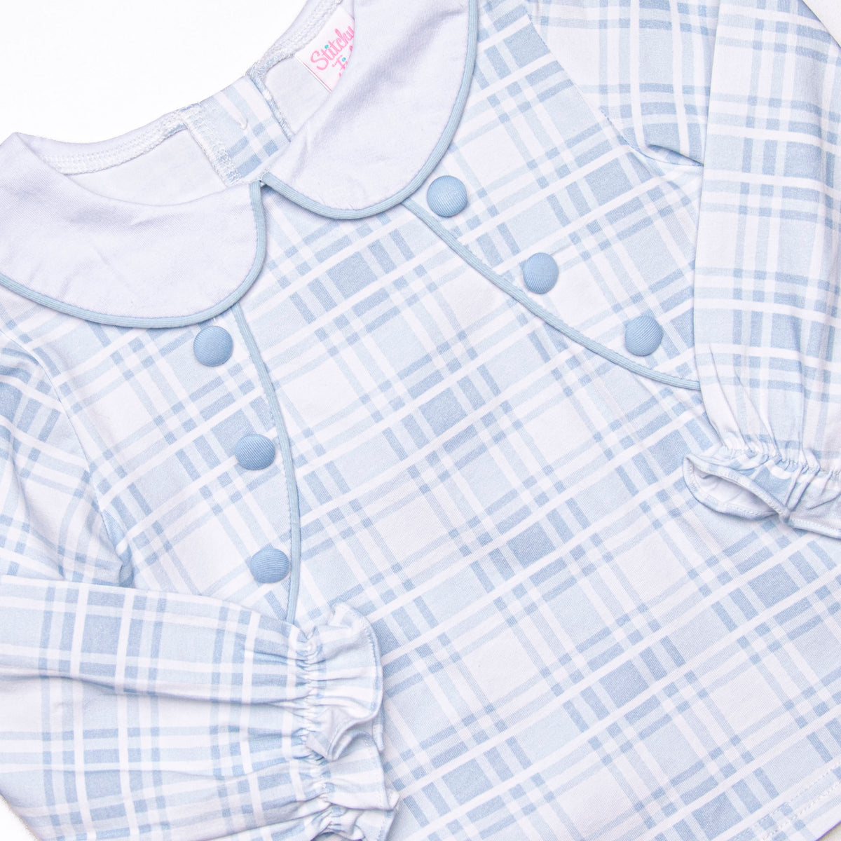 Girl's Properly Plaid Dress in Blue size 5 | Stitchy Fish Girl's Properly Plaid Dress in Blue size 5 | Stitchy Fish
