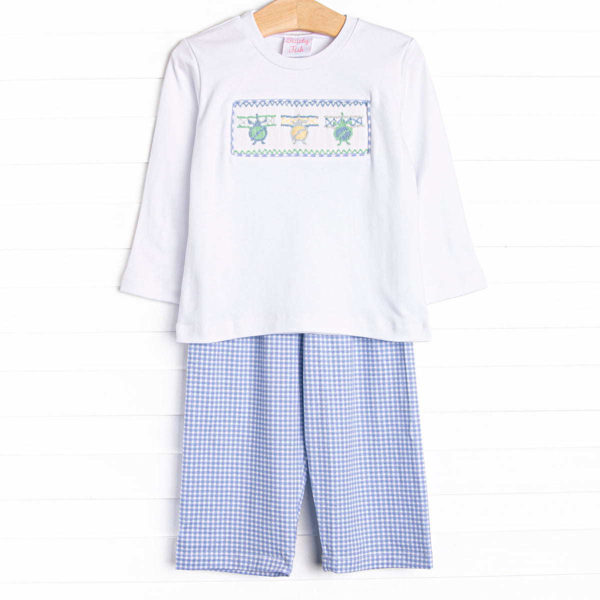 Aviation Adventure Smocked Pant Set, Blue – Stitchy Fish
