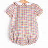 Perfect Grade Plaid Smocked Bubble, Red
