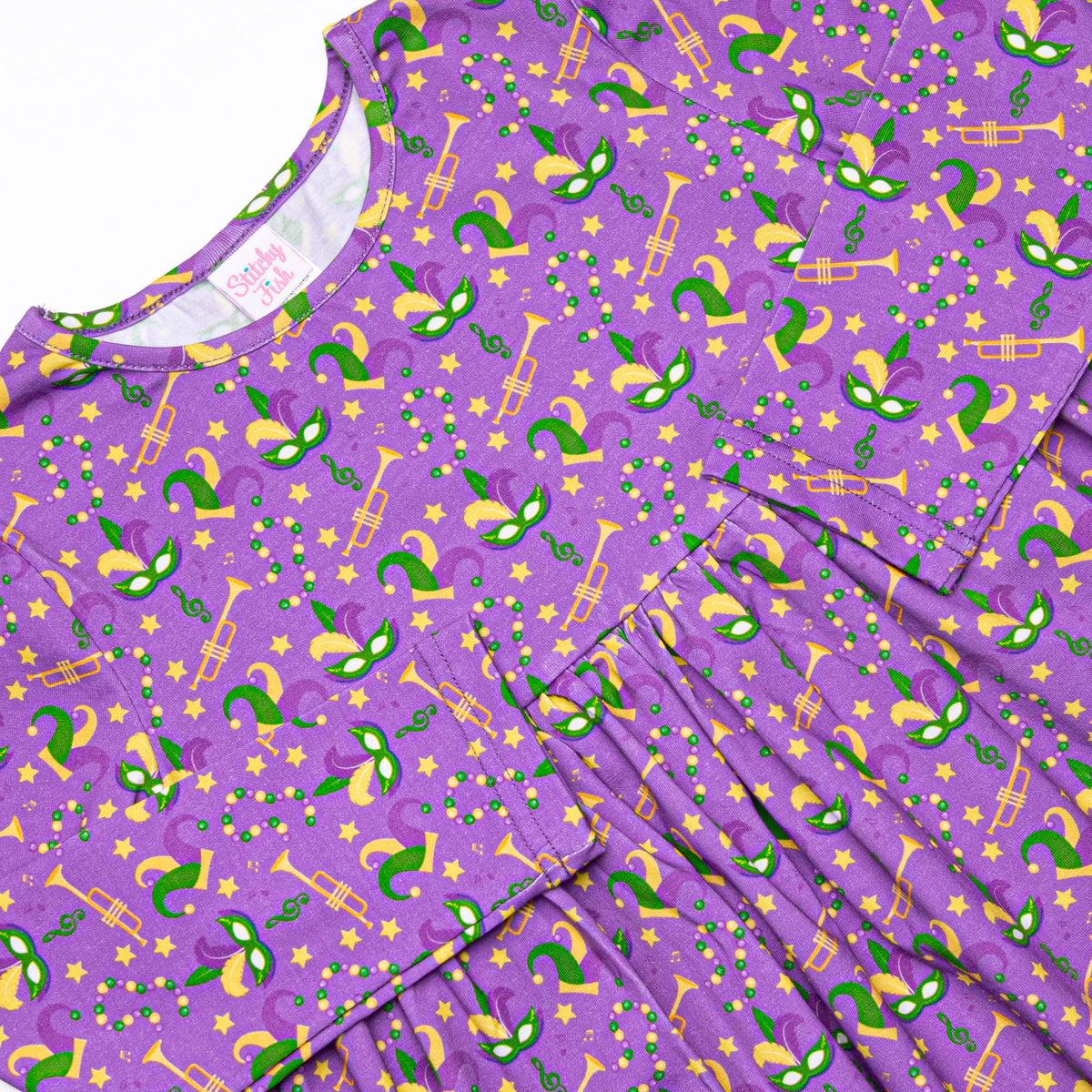 Girl's Mardi Gras March Dress in Purple Size 12M
