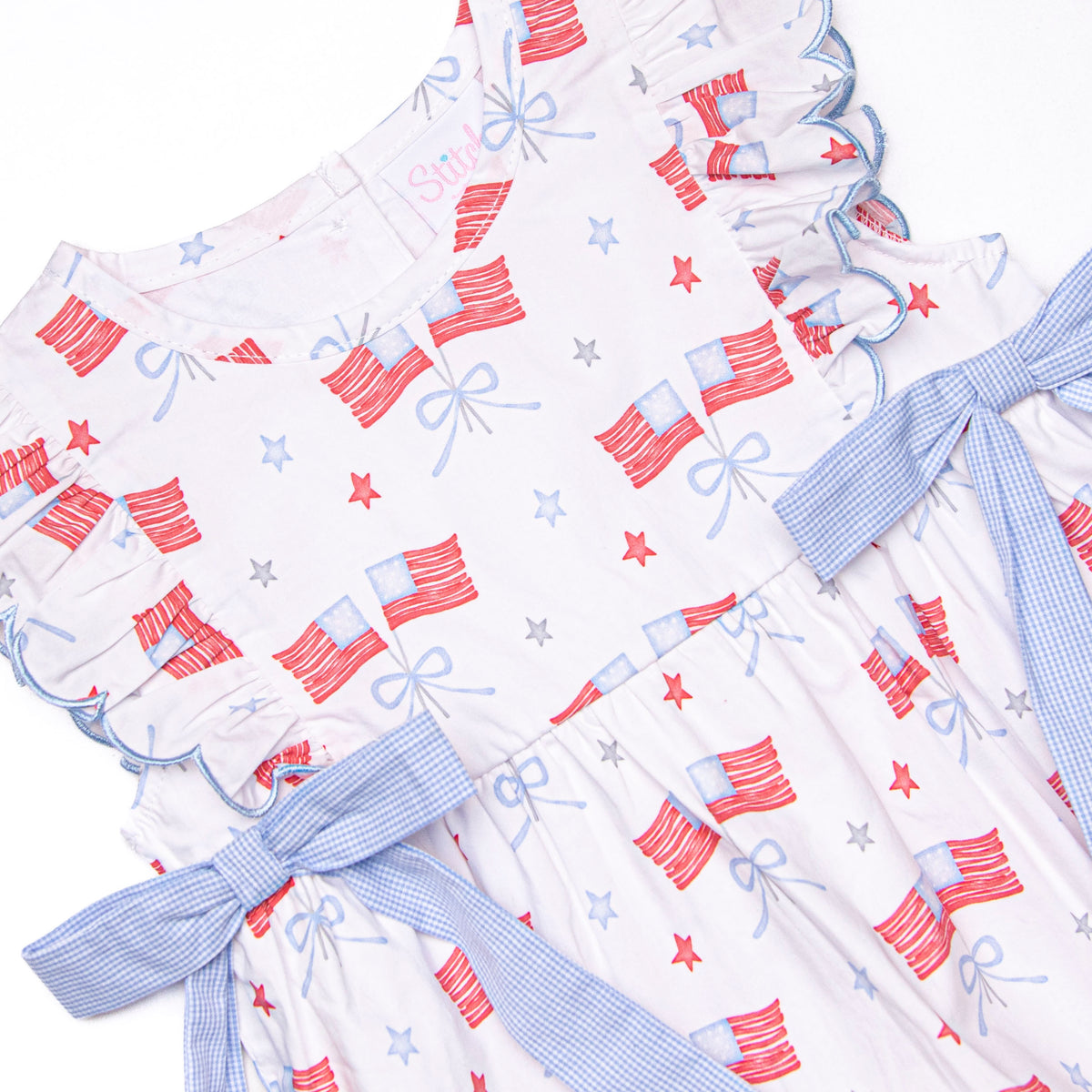 Home of the Brave Side Tie Bubble, Blue – Stitchy Fish