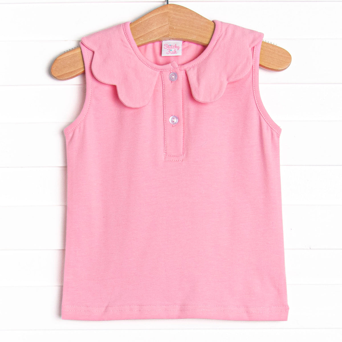 Samantha Scalloped Collar Sleeveless Top, (4 Colors) – Stitchy Fish 