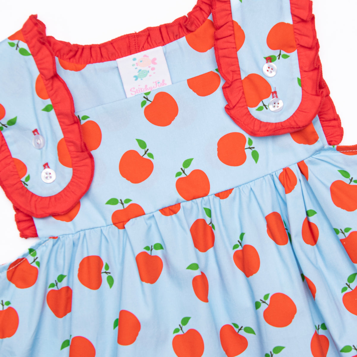 Bonnie Appleseed Woven Dress, Blue – Stitchy Fish