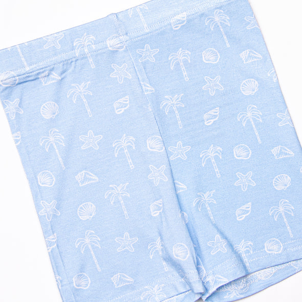 White Sands Bamboo Pajama Short Set, Blue