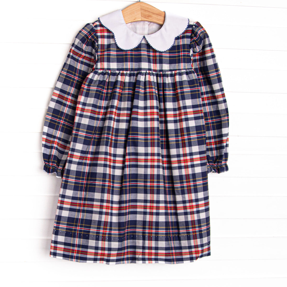 Girl's Scarlett Dress Navy and Red Plaid in Navy/Red Plaid size 8