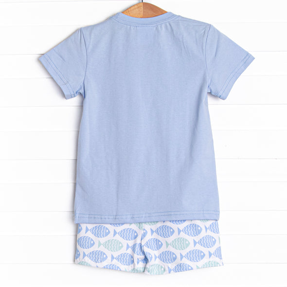 With the Tide Short Set, Blue