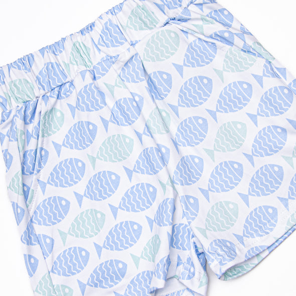 With the Tide Short Set, Blue