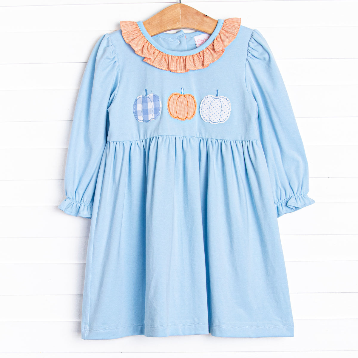 Hello Fall Applique Dress, Blue Stitchy Fish Hello Fall Applique Dress, Blue Stitchy Fish
