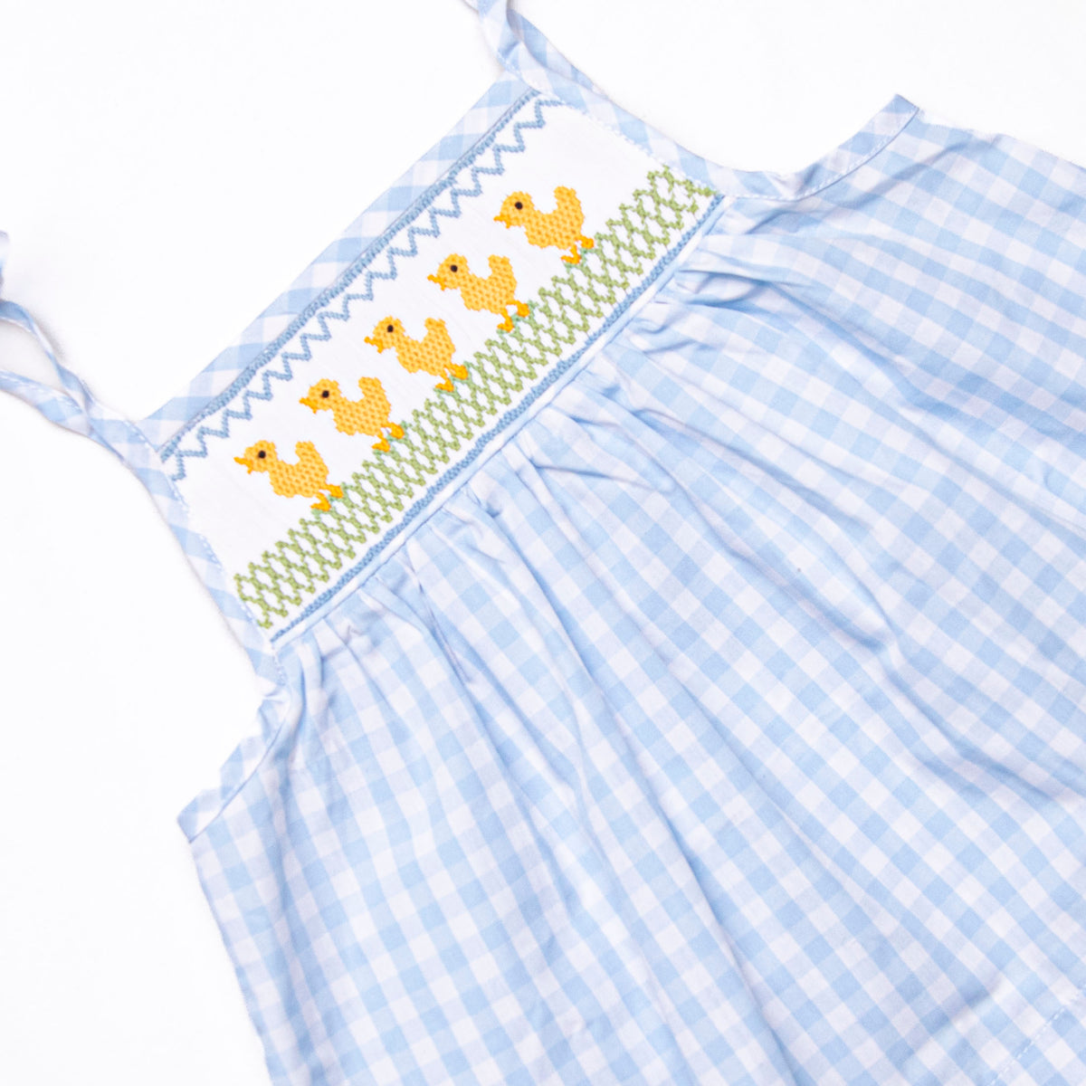 Duckling Dash Smocked Ruffle Short Set, Blue – Stitchy Fish