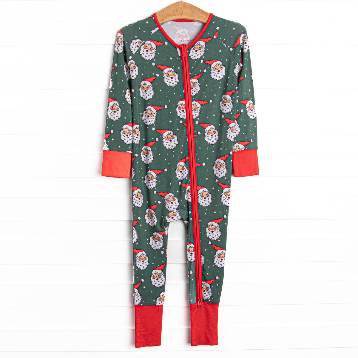 White Christmas Bamboo Zippy Pajama, Green – Stitchy Fish