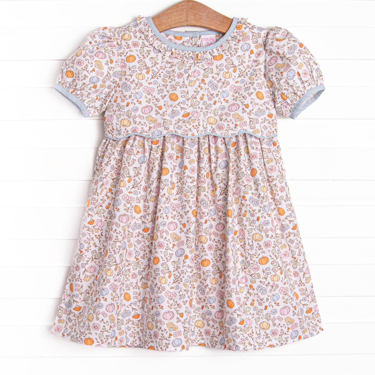 Harvest Florals Dress, Blue – Stitchy Fish