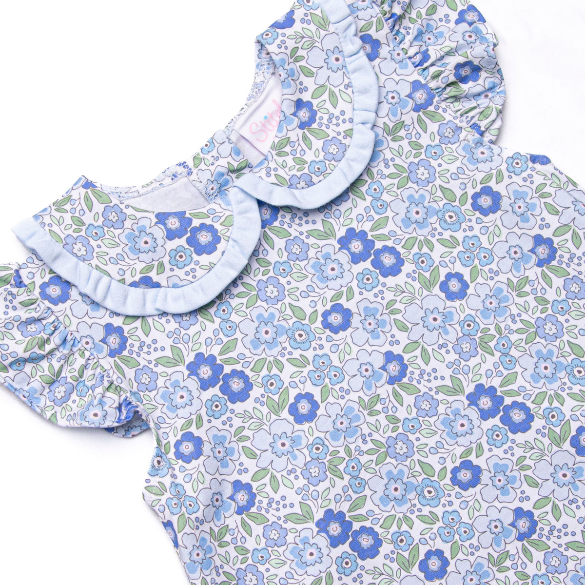 Little Miss Daisy Collared Ruffle Short Set, Blue – Stitchy Fish