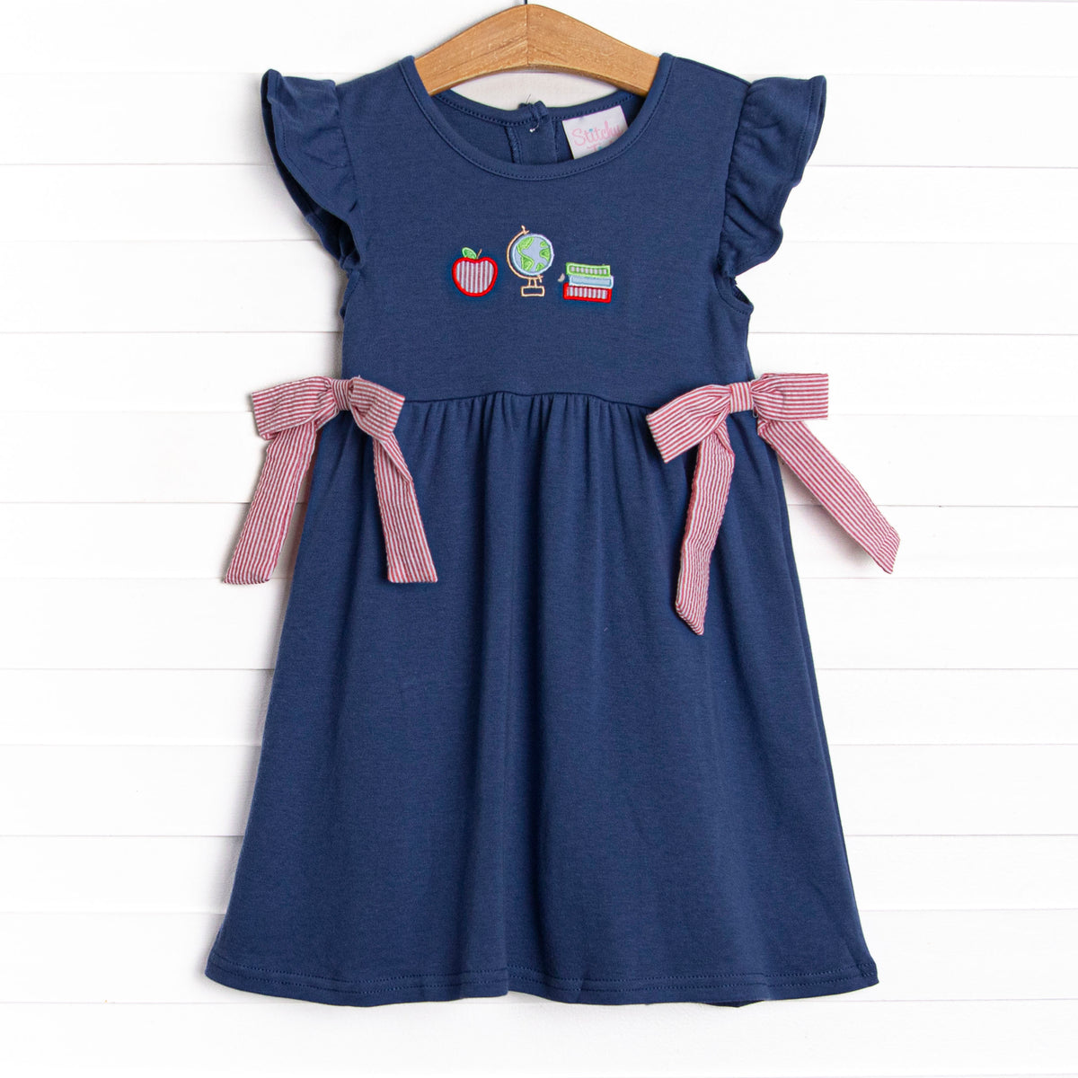 Global Studies Applique Side Tie Dress, Blue – Stitchy Fish