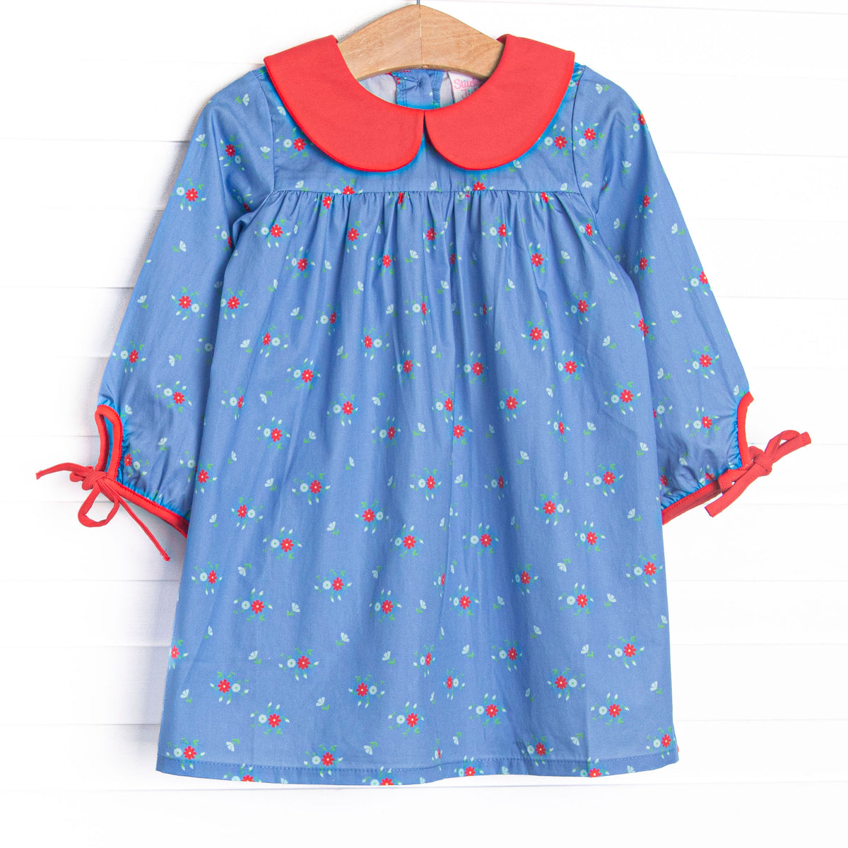 Persian Blue Petals Collared Dress, Blue – Stitchy Fish