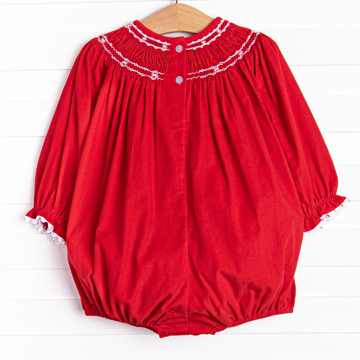 newborn smocked christmas dress Prancer and Dancer Bubble, Red – Stitchy Fish Coquette Birthday Dress Garden Party Collection Size:X-Large cheerful reindeer