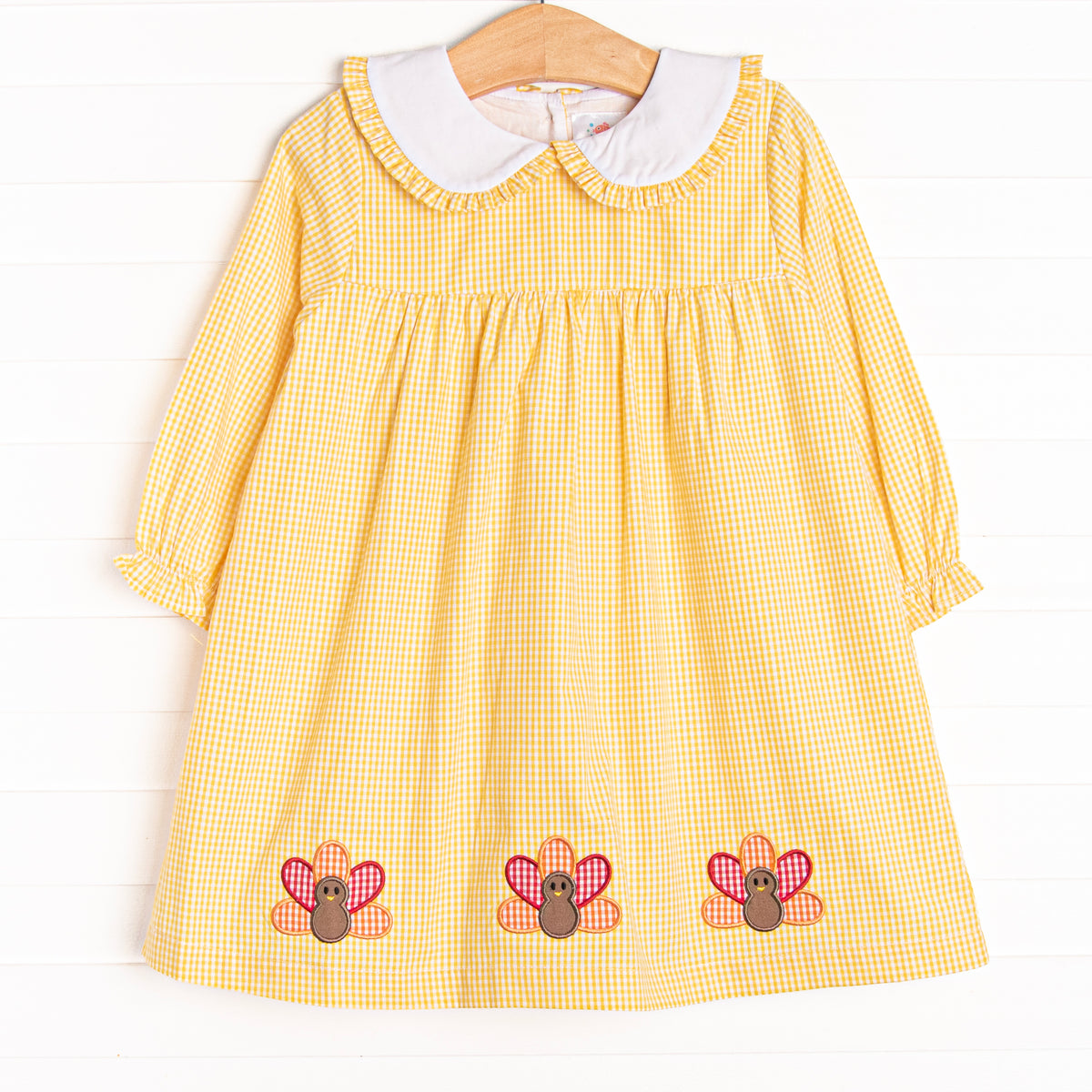 mustard yellow toddler dress Feathered Friends Applique Dress, Yellow – Stitchy Fish
