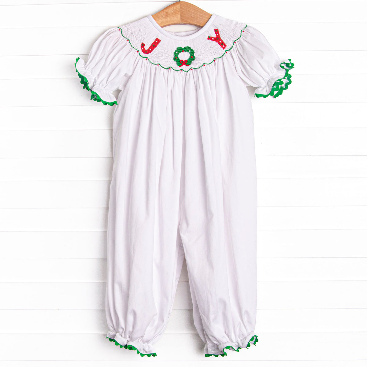Joy of Christmas Smocked Romper, White – Stitchy Fish