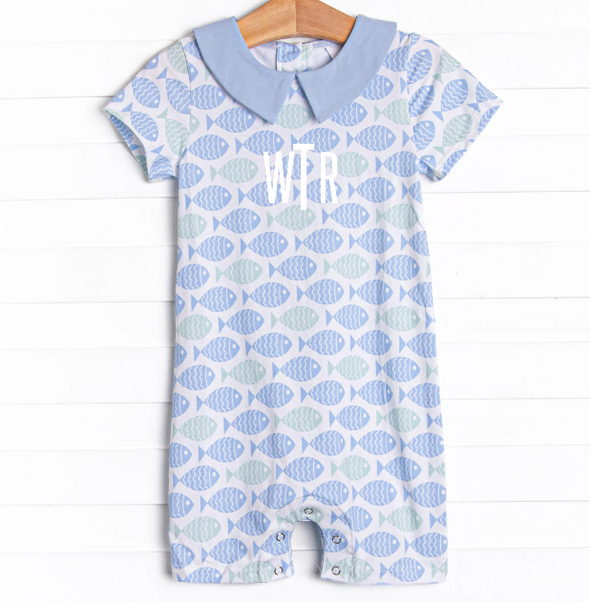 With the Tide Short Romper, Blue