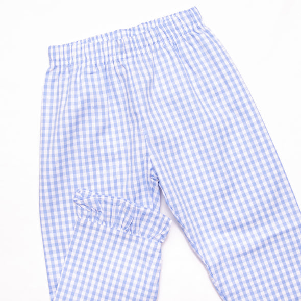 Pocketful of Sunshine Embroidered Ruffle Pant Set, Blue