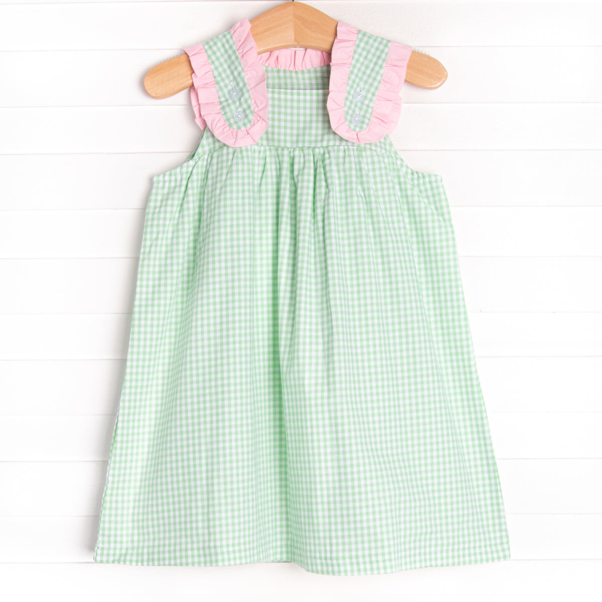 Charlotte Dress, Green Gingham – Stitchy Fish
