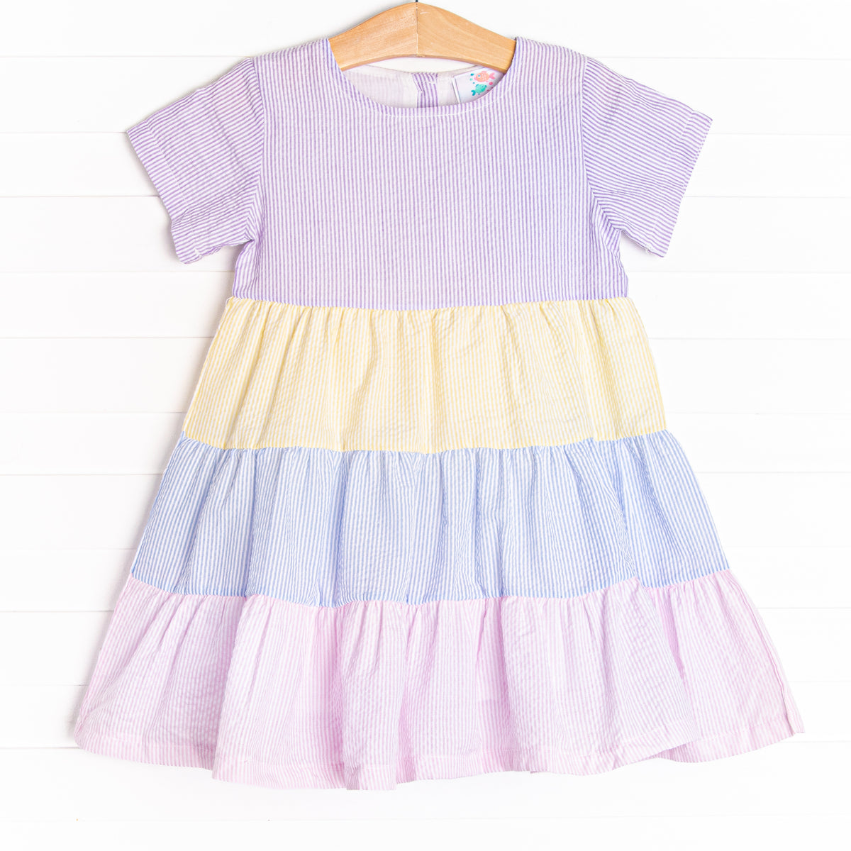 Girl's Serendipity Stripes Dress in Purple Size 10