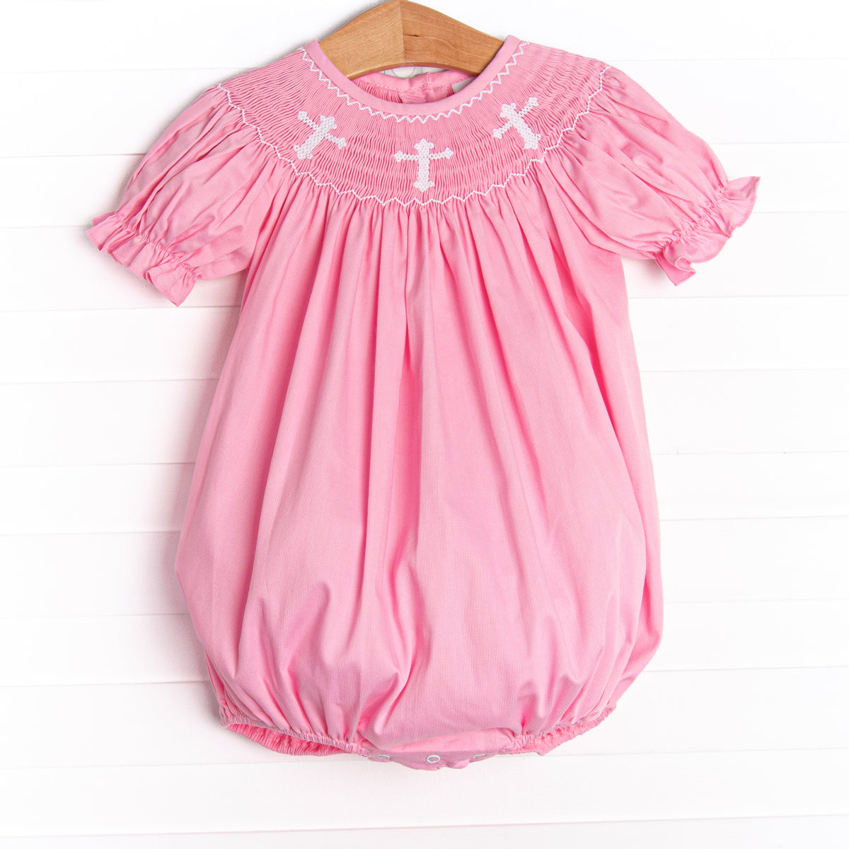 Easter Wishes Smocked Bubble, Pink – Stitchy Fish Easter Wishes Smocked Bubble, Pink – Stitchy Fish