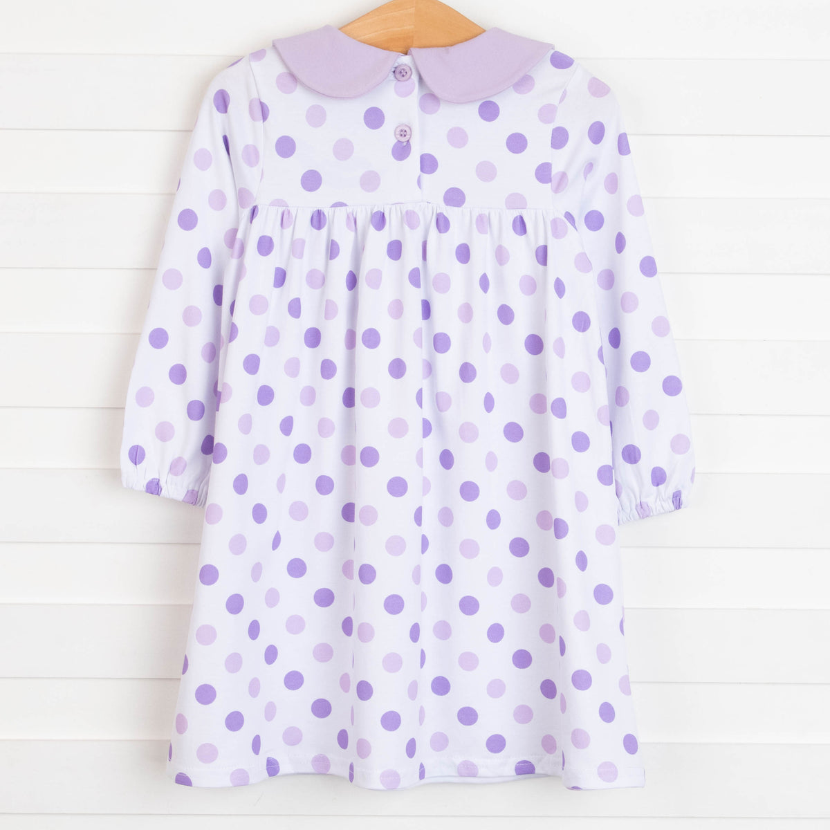 Girl's Emily Dress in Purple Dots size 12M