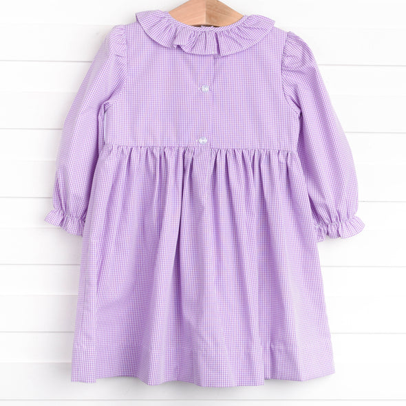 Happy Haunting Smocked Dress, Purple