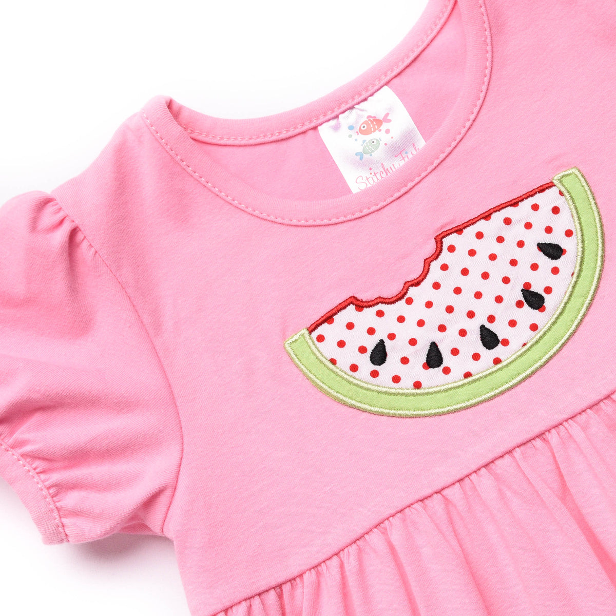 Melon Smiles Applique Dress, Pink