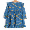Ducks in a Row Ruffle Dress, Blue