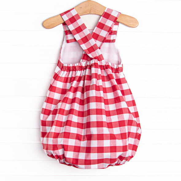 Checkerboard Charm Sunsuit, Red