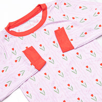 Truly Tulips Bamboo Pajama Set, Pink
