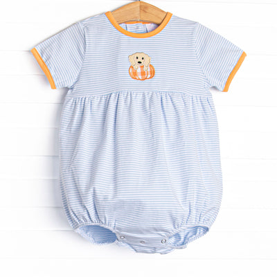 Pup In The Patch Applique Boy Bubble, Blue