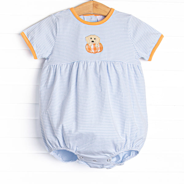 Pup In The Patch Applique Boy Bubble, Blue