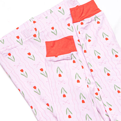 Truly Tulips Bamboo Pajama Set, Pink