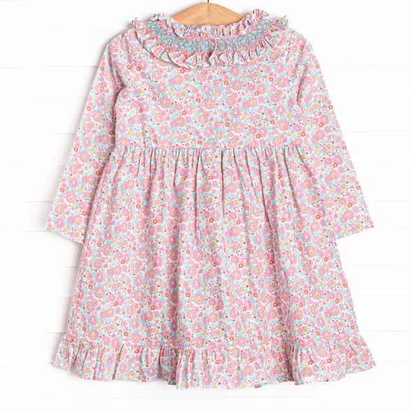 Frannie Floral Smocked Dress, Pink