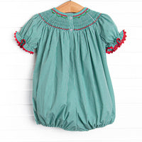 Rudolph's Runway Smocked Bubble, Green