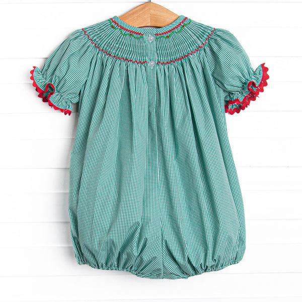 Rudolph's Runway Smocked Bubble, Green