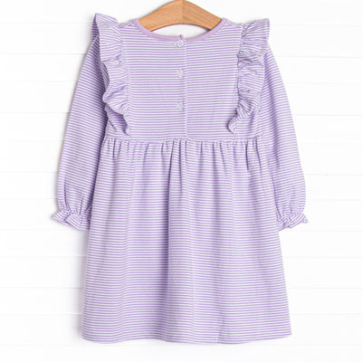 Claire Long Sleeve Dress, Purple Stripe