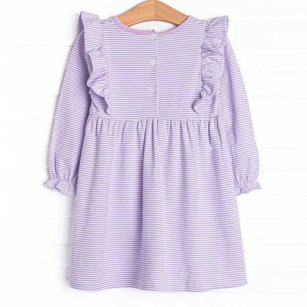 Claire Long Sleeve Dress, Purple Stripe