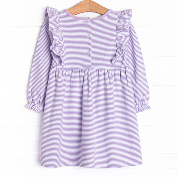 Claire Long Sleeve Dress, Purple Stripe