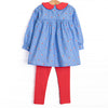 Persian Blue Petals Legging Set, Blue