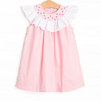 Porcelain Petals Smocked Dress, Pink